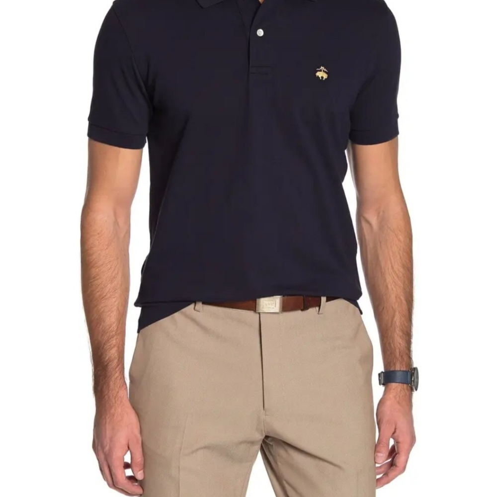 Brand New - Slim Fit Brooks Brothers Mens Short Sleeve Polo Shirt - Navy Blue